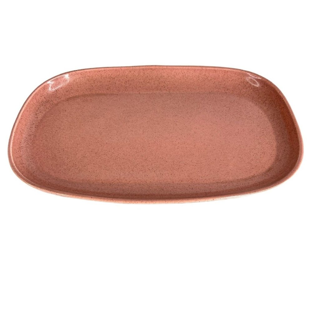 Russel Wright American Modern Coral Platter 13.5"‎ Oval Rectangle Chip USA